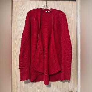 Moth by Anthropologie Red Open Front Cardigan size XL